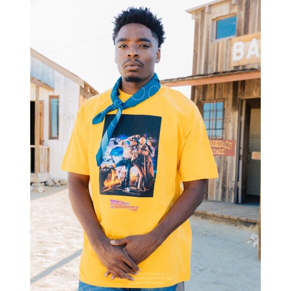 The Hundreds Back to the Future III T-Shirt Tee Goldenrod yellow Unisex Med/Sm - Picture 1 of 10